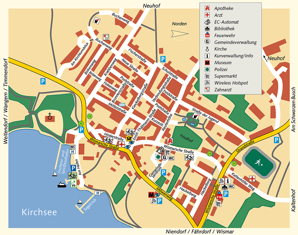 Ortsplan Karte Kirchdorf Insel Poel
